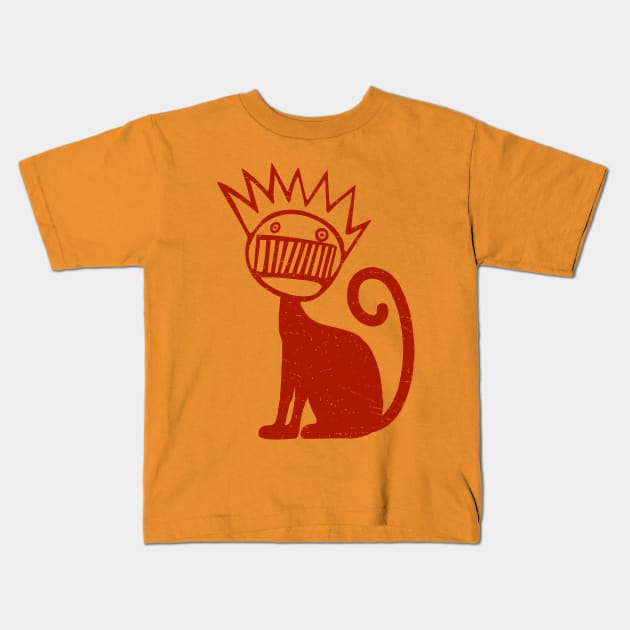 distressed cat ween Kids T-Shirt by small alley co